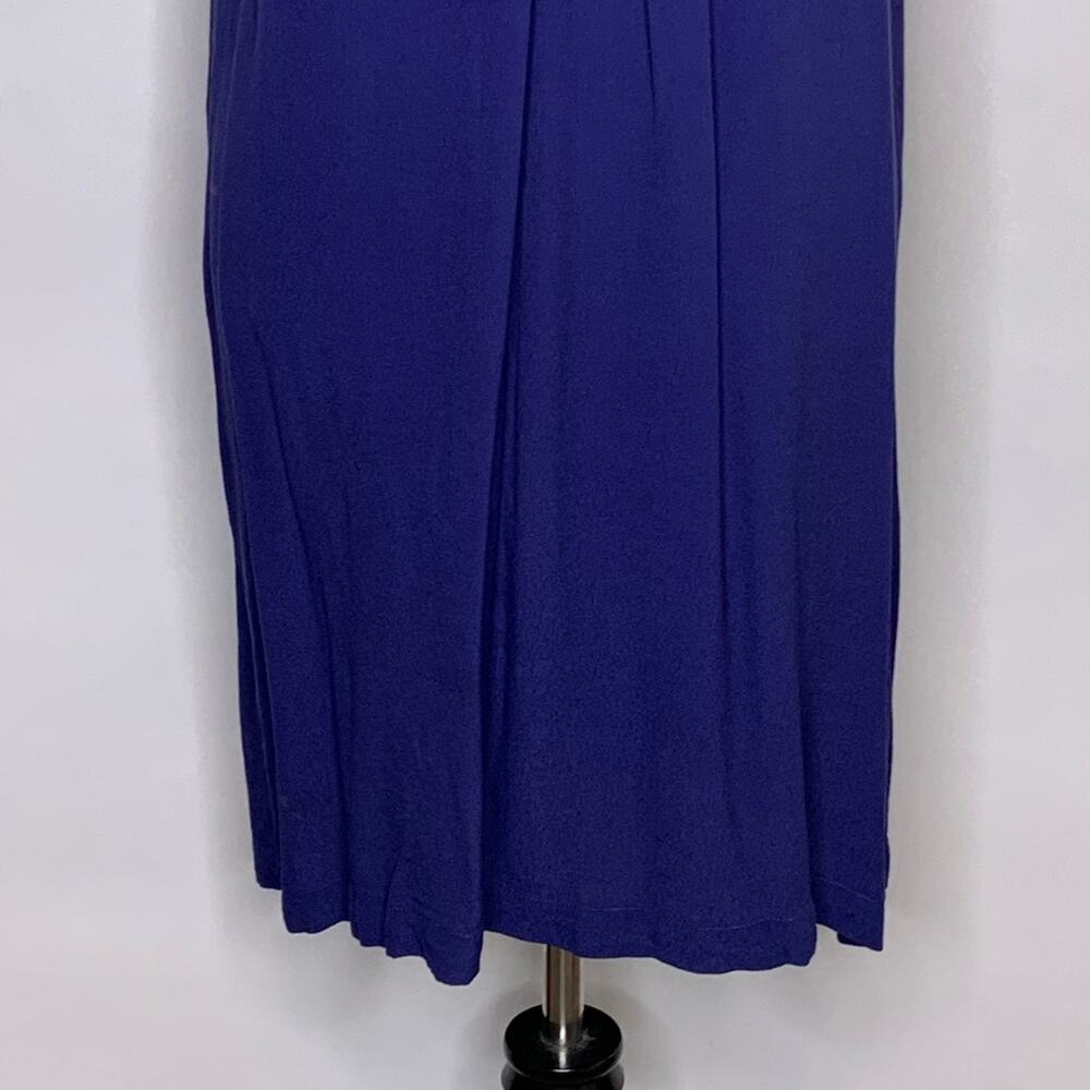 Madewell navy blue v pleated neck shift dress size Medium - Picture 6 of 13